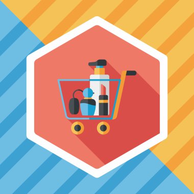 parfüm ve ruj düz simgesi uzun gölge, eps10 ile alışveriş