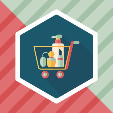 parfüm ve ruj düz simgesi uzun gölge, eps10 ile alışveriş