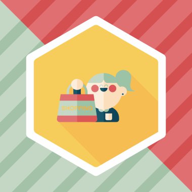 Uzun Gölge, eps10 Satılık Alışverişkoliğin düz simgesiyle