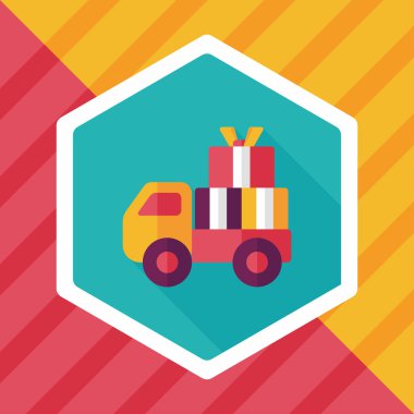 yük taşıma düz simgesi uzun gölge, eps10 ile alışveriş