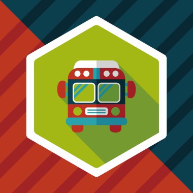 Uzun Gölge, eps10 ile ulaşım otobüs düz simgesi