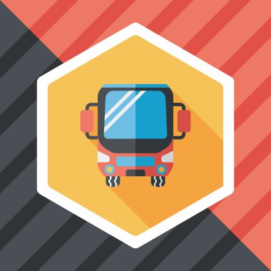 Uzun Gölge, eps10 ile ulaşım otobüs düz simgesi