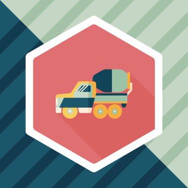 Uzun Gölge, eps10 ile ulaşım kamyon düz simgesi