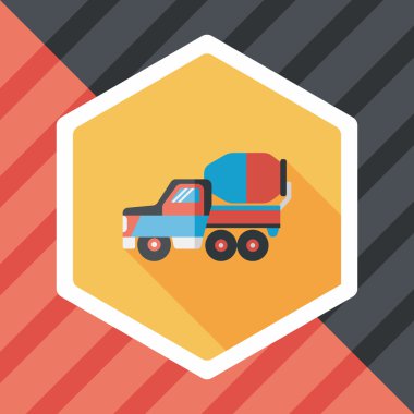 Uzun Gölge, eps10 ile ulaşım kamyon düz simgesi