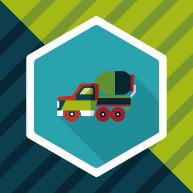 Uzun Gölge, eps10 ile ulaşım kamyon düz simgesi