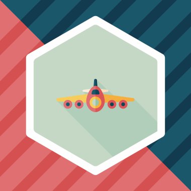 Uzun Gölge, eps10 ile ulaşım uçak düz simgesi