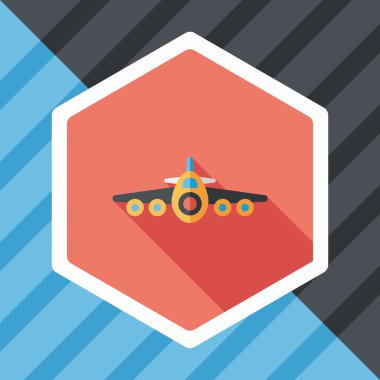 Uzun Gölge, eps10 ile ulaşım uçak düz simgesi