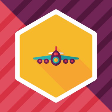 Uzun Gölge, eps10 ile ulaşım uçak düz simgesi