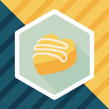 Uzun Gölge, eps10 ile Sevgililer günü çikolata düz simgesi