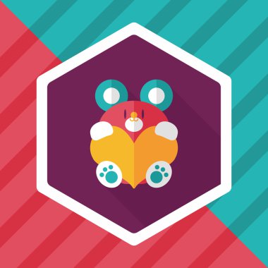 Sevgililer günü hediyesi ayı düz simgesiyle uzun gölge, eps10