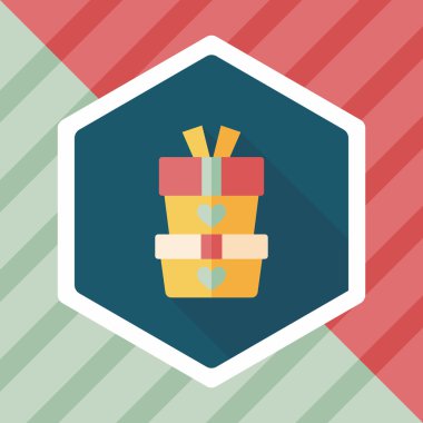 Uzun Gölge, eps10 Sevgililer günü hediyesi düz simgesiyle