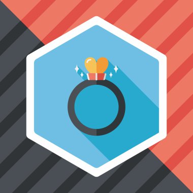 Uzun Gölge, ep ile Sevgililer günü kalp elmas yüzük düz simgesi