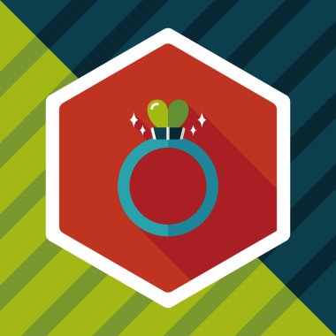 Uzun Gölge, ep ile Sevgililer günü kalp elmas yüzük düz simgesi