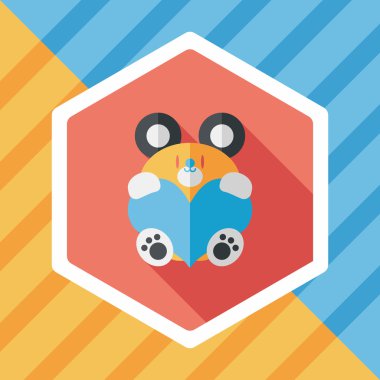 Sevgililer günü hediyesi ayı düz simgesiyle uzun gölge, eps10