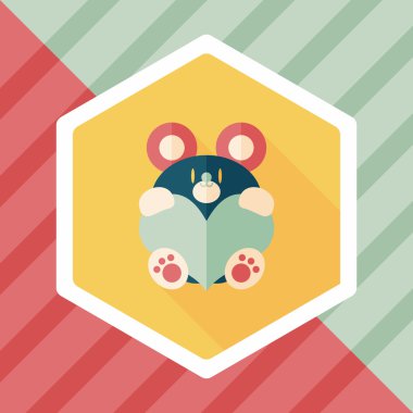 Sevgililer günü hediyesi ayı düz simgesiyle uzun gölge, eps10