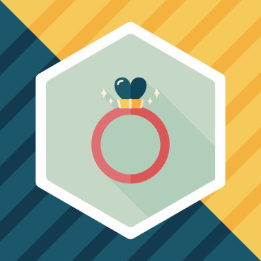 Uzun Gölge, ep ile Sevgililer günü kalp elmas yüzük düz simgesi