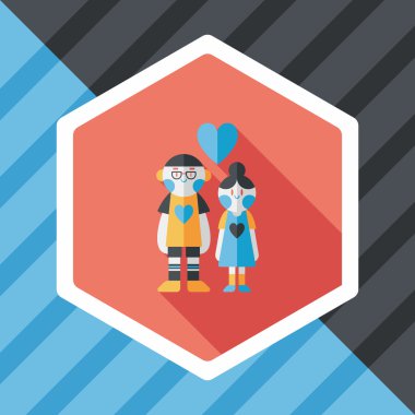 Uzun Gölge, eps10 ile Sevgililer günü Çift düz simgesi