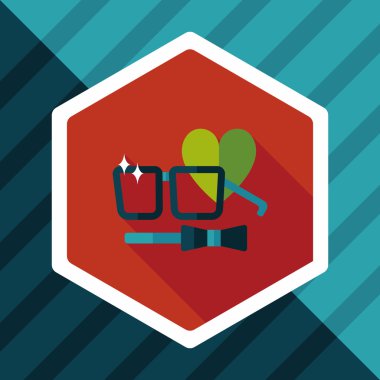 Sevgililer günü adam kostüm düz simgesiyle uzun gölge, eps10