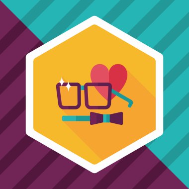 Sevgililer günü adam kostüm düz simgesiyle uzun gölge, eps10