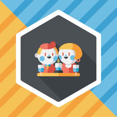 Uzun Gölge, eps10 ile Sevgililer günü Çift düz simgesi