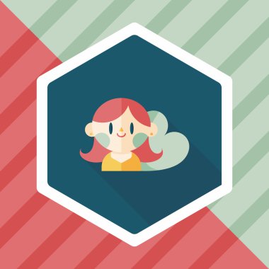 Sevgililer günü kız uzun gölge, eps10 düz simgesiyle