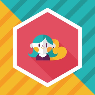 Sevgililer günü kız uzun gölge, eps10 düz simgesiyle