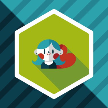 Sevgililer günü kız uzun gölge, eps10 düz simgesiyle