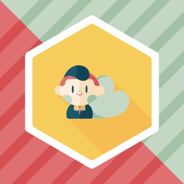 Uzun Gölge, eps10 ile Sevgililer günü çocuk düz simgesi