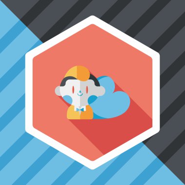 Uzun Gölge, eps10 ile Sevgililer günü çocuk düz simgesi