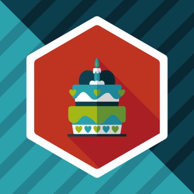 Uzun Gölge, eps10 ile Sevgililer günü pastası düz simgesi