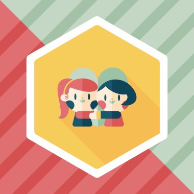 Uzun Gölge, eps10 ile Sevgililer günü Çift düz simgesi