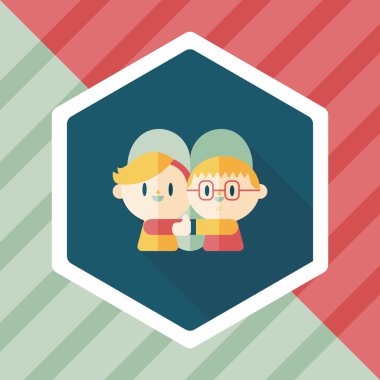 Uzun Gölge, eps10 ile Sevgililer günü Çift düz simgesi