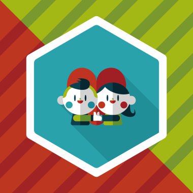 Uzun Gölge, eps10 ile Sevgililer günü Çift düz simgesi