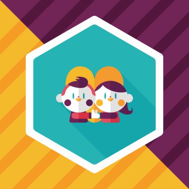 Uzun Gölge, eps10 ile Sevgililer günü Çift düz simgesi