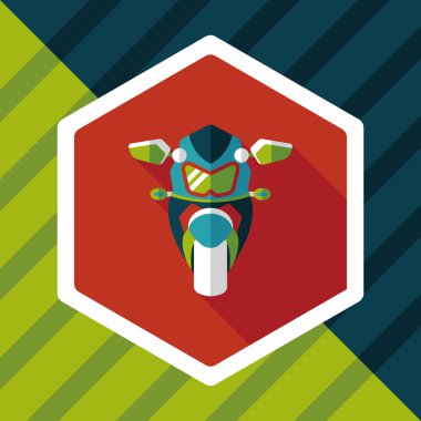 Uzun Gölge, eps10 ile ulaşım motosiklet düz simgesi