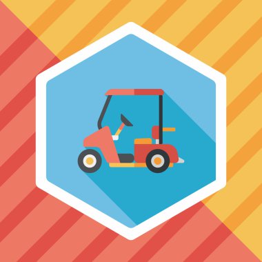 Uzun Gölge, eps10 ile ulaşım Golf arabası düz simgesi