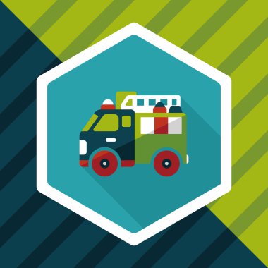 Uzun Gölge, eps10 ile ulaşım yangın kamyon düz simgesi