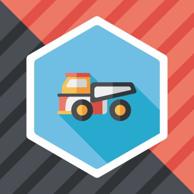 Uzun Gölge, eps10 ile ulaşım kamyon düz simgesi