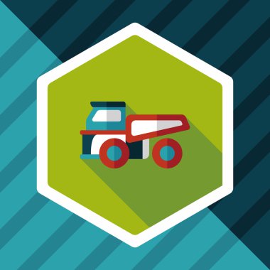 Uzun Gölge, eps10 ile ulaşım kamyon düz simgesi