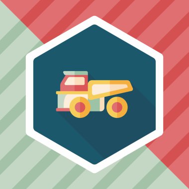 Uzun Gölge, eps10 ile ulaşım kamyon düz simgesi