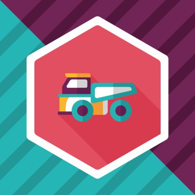 Uzun Gölge, eps10 ile ulaşım kamyon düz simgesi