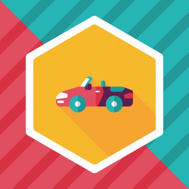 Uzun Gölge, eps10 ile ulaşım açık araba düz simgesi