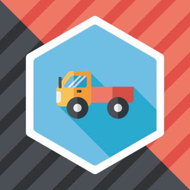 Uzun Gölge, eps10 ile ulaşım kamyon düz simgesi