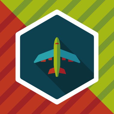 Uzun Gölge, eps10 ile ulaşım uçak düz simgesi