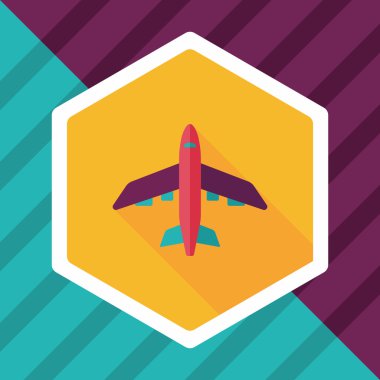 Uzun Gölge, eps10 ile ulaşım uçak düz simgesi