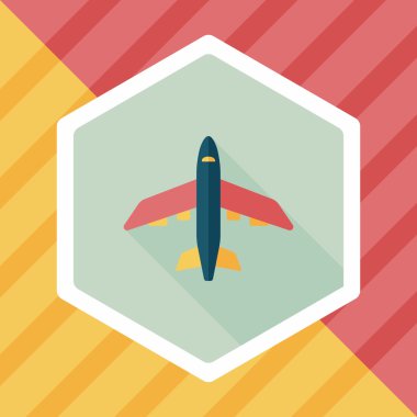 Uzun Gölge, eps10 ile ulaşım uçak düz simgesi