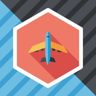 Uzun Gölge, eps10 ile ulaşım uçak düz simgesi