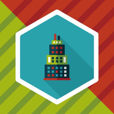 Uzun Gölge, eps10 ile ticari bina düz simgesi