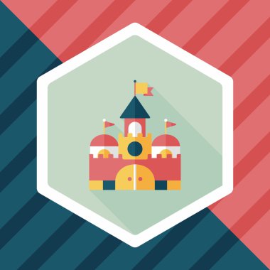 Bina kale uzun gölge, eps10 düz simgesiyle