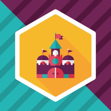 Bina kale uzun gölge, eps10 düz simgesiyle